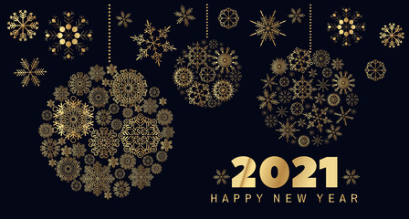 Fototapeta na wymiar 2021 Happy New Year banner 4