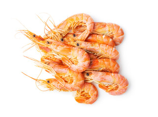 Boiled tiger prawns.  Tasty shrimps.