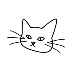 halloween cat black head isolated icon