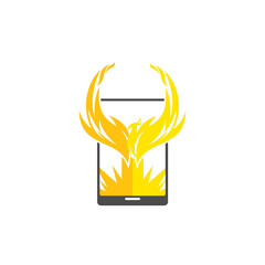 Vector logo, badge, symbol, icon template design with Phoenix Theme

