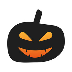halloween pumpkin face lantern icon