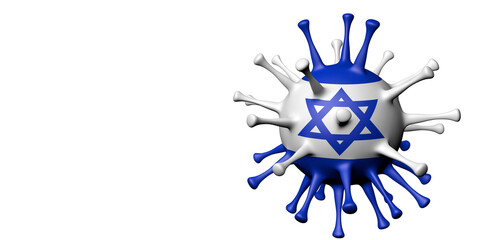Israel flag in virus shape.