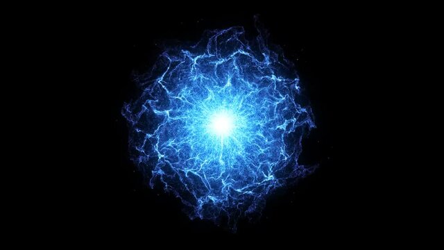 Glowing blue plasma energy ball