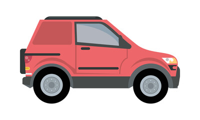 red camper car vehicle mockup icon