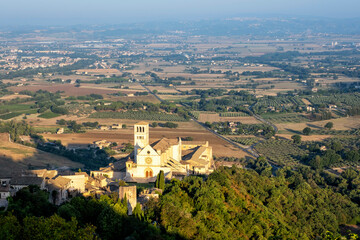 Assisi external of St. Francis basilica, one of the most important Italian religious sites