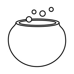 witch cauldron pot line style icon