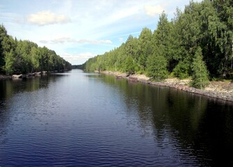 Russia, Karelia, Belomorcanal, connecting channel between the Neva and White sea basins