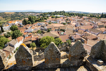 a view from the castle over Trancoso city, Guarda district, Beira Alta, Portugal