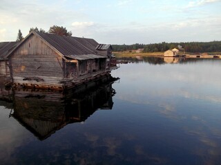 Obraz premium Russia, Karelia, the Islands of the White sea, an evening in August