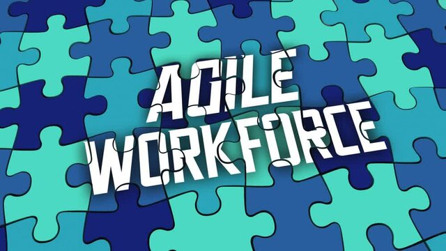 Agile Workforce Puzzle Scalable Flexible Employees Staff Model 3d Animation