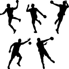 handball players silhouettes