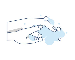 hands washing cleaning with foam