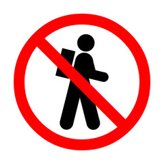 No hiking  sign illustration