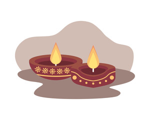 two hindu religion candles decoration
