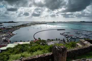 Fort Louis overlooking Marigot, the capital of French St Martin