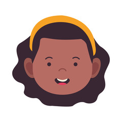 afro young woman avatar character icon