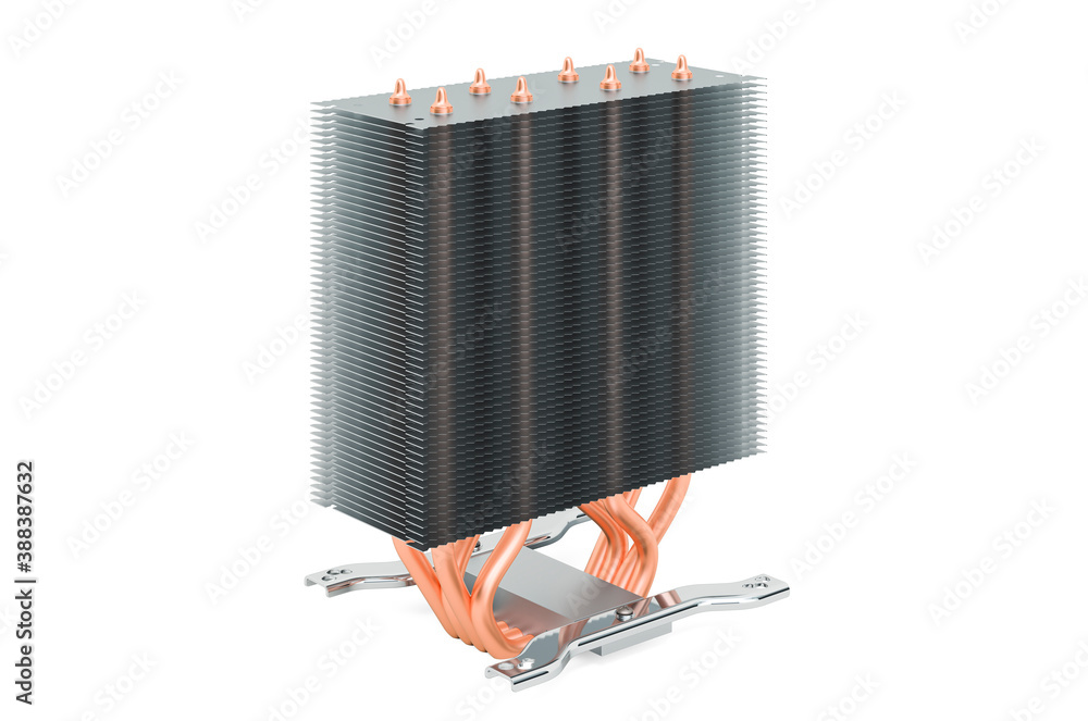 Poster heatsink from cpu fan, 3d rendering