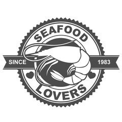 Vector logo, badge, symbol, icon template design for Seafood Restaurant
