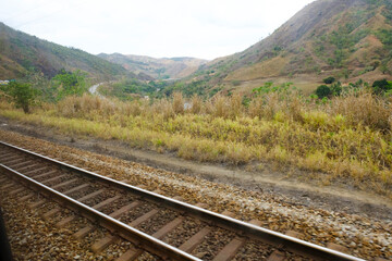 Fototapeta na wymiar railway in the mountains