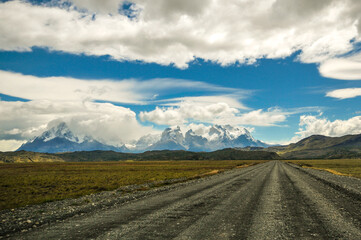 gravel road, Parque nacional Torres del Paine,Chile,, Patagonia