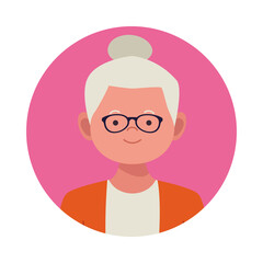 old woman avatar character icon