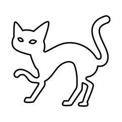 halloween cat black degradient style icon