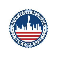 Vector logo, badge, symbol, icon template design New York Theme

