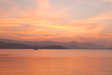 evening at the sea in Thailand beautiful view from the boat
