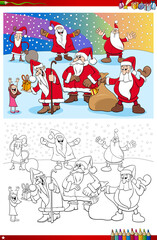 Santa Claus Christmas characters coloring book page