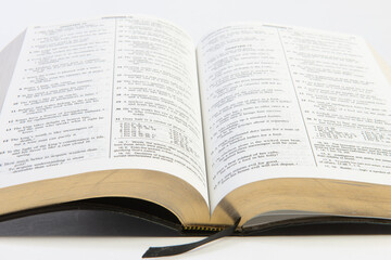 Fototapeta premium open bible on white background