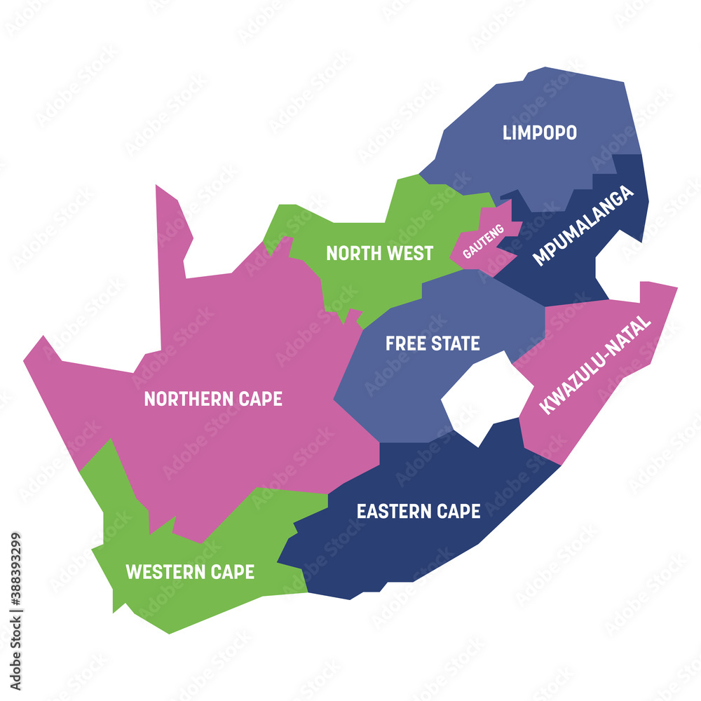 Canvas Prints South Africa - map of provinces - Canvas Prints
