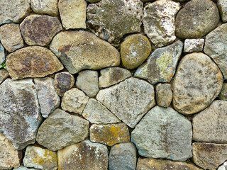 Stones perfectly placed in the wall of ancient ruins of Inca city Pumapungo at Cuenca, Ecuador, South America