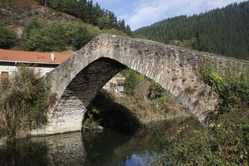 Ancient stone bridge in the countryside of Basque Country