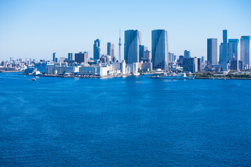 Obraz premium レインボーブリッジから見た晴海周辺