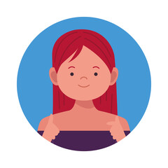 young woman avatar character icon