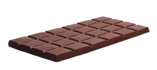 Chocolate bar isolated on a white background. Side view