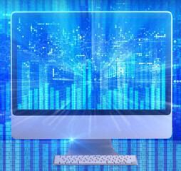 Computer screen in business concept