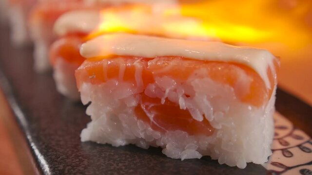 japanese sushi roll on a plate