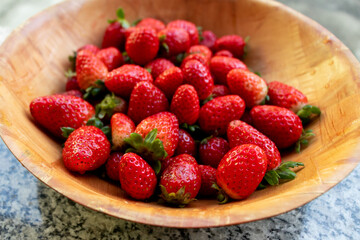 background with delicious and juicy red strawberries