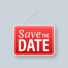 Save the date. Badge, label, Flat vector stock illustration