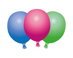 set balloons helium floating isolated icons