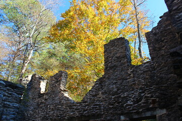 Ruins in the Atlanta area near a creek.