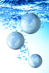 水と地球儀