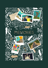 Vector illustration photocards and patterns with 