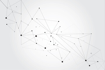 Network abstract connection isolated on gray background. Network technology background with dots and lines. Ai background. Modern abstract concept. Ai vector, network technology