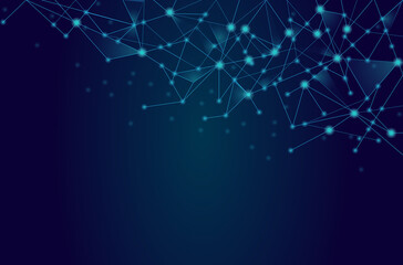 Network abstract connection isolated on blue background. Network technology background with dots and lines. Ai background. Modern abstract concept. Ai vector, network technology