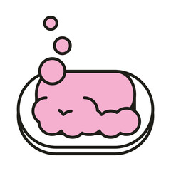 soap cleaning and disinfectant product line and fill icon