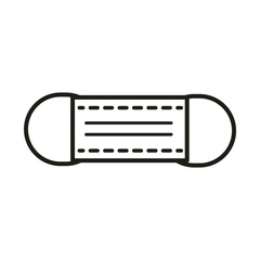 virus protection and prevention medical mask line icon