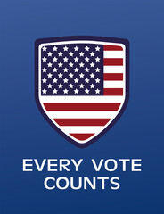 usa elections day poster with flag in shield