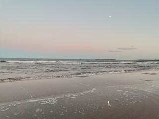 Moon waves and sand on Valencia beach 4